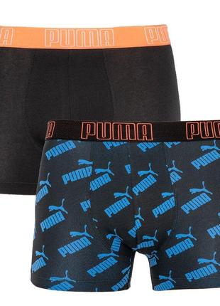 Трусы-боксеры Puma Big Logo AOP Boxer 2-pack S black/blue 5010...