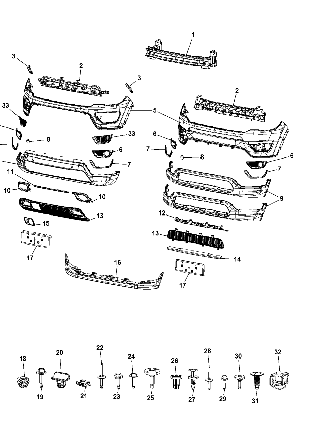 68243831AB Усилитель кронштейн крепление бампера Jeep Compass 17+