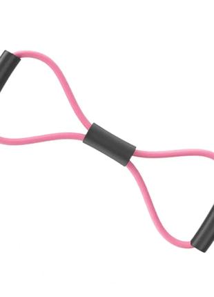 Тренажер эспандер трубчатый восьмерка для фитнеса WO-6 (Pink)-LVR