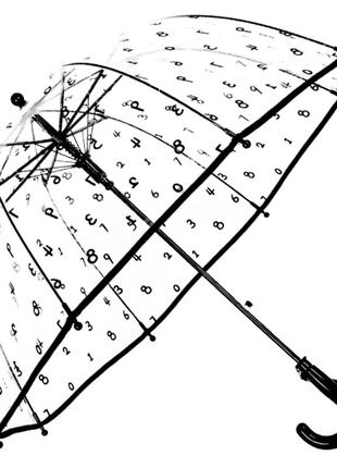 Детский зонт трость RST RST046A Цифры Black прозрачный 59шт