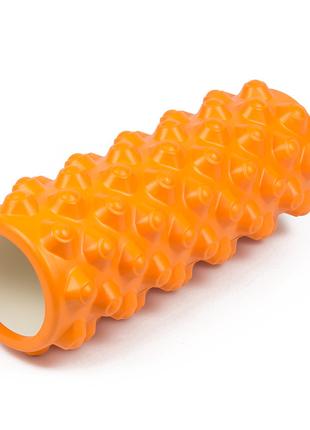 Массажный ролик EasyFit Grid Roller Extreme 33 см Оранжевый