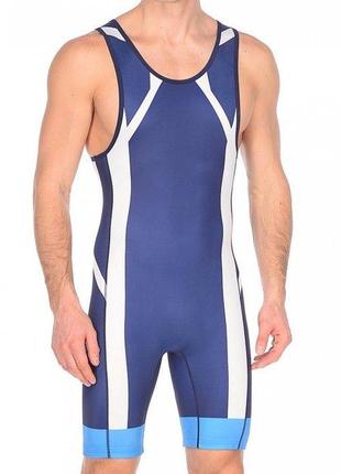 Трико борцовское Asics Wrestling Singlet Синий, Белый, Голубой...