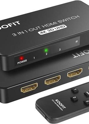 KVM KOOFIT QHQ-001 Переключатель HDMI 3 входа 1 выход мультира...
