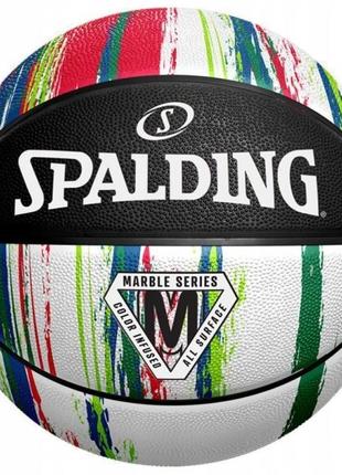 Мяч баскетбольный Spalding Marble Ball черный, белый, красный ...
