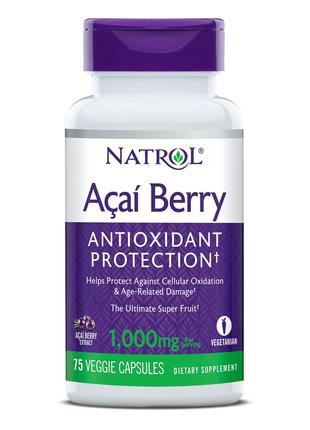 Екстракт ягід асаї Natrol Acai Berry 1000 mg 75 Veggie Caps