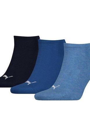Носки Puma Unisex Sneaker Plain 3-pack dark blue/blue — 261080...