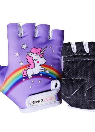 Велоперчатки PowerPlay 001 Unicorn, Purple 2 XS