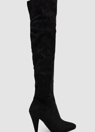 Сапоги женские замша, цвет черный, размер 36, 243RY16