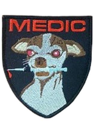 Шеврон медика "Medic" пес со шприцем вышивка Шевроны на заказ ...