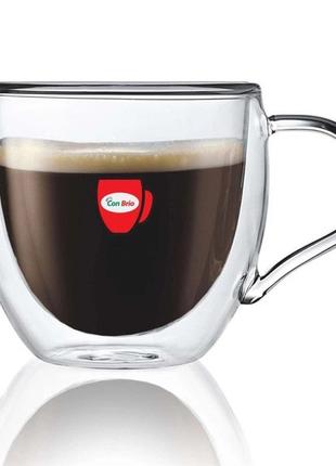 Набір чайних чашок Con Brio CB-8625-2, 2 шт., 250 мл | Прозорі...