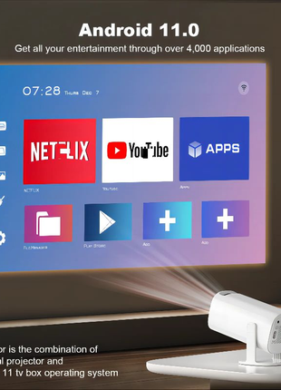 Портативний Android 11 проектор HONGTOP P30, Full HD, HDMI