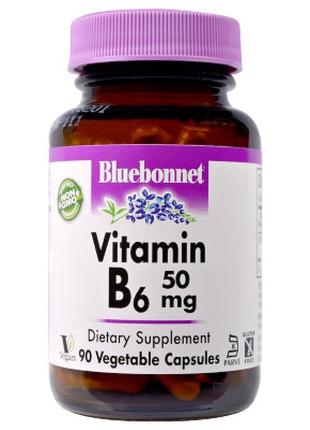 Витамин Bluebonnet Nutrition Витамин B6 50 мг, Vitamin B6, 90 ...