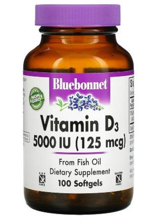 Витамин Bluebonnet Nutrition Витамин D3 5000IU (125 мкг), Vita...