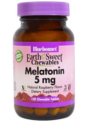 Аминокислота Bluebonnet Nutrition Мелатонин 5мг, Вкус Малины, ...