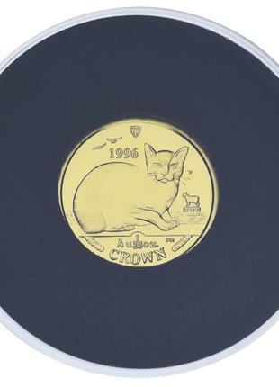 Остров Мэн 1 крона 1996 (2008) Золото Proof Кот (кошка) - Бурм...