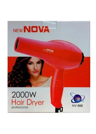 Фен для волосся 2000Вт NOVA NV-888 червоний