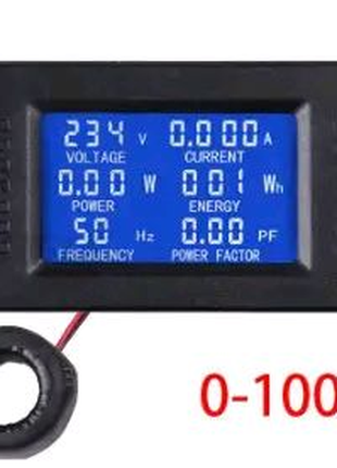 Ватметр PZEM-022 100A (вимірювач напруги струму частоти)