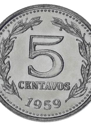 Аргентина 5 сентаво 1959 AU-UNC