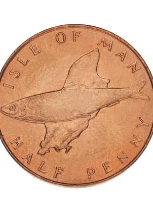 Остров Мэн 0,5 пенни 1976 UNC Рыба