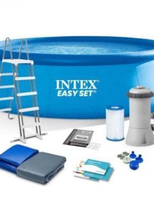 Intex Бассейн 457 х 122 см 14140 литров стремянка, тент, подст...