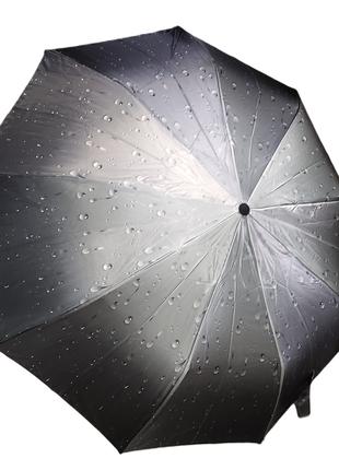 Зонт женский атласный 9 спиц антиветер рисунок капля
