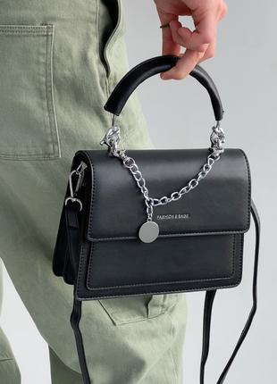 Женская сумка 10210 кросс-боди на ремешке через плечо черная