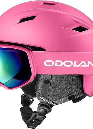 Лыжный шлем Odoland с лыжными очками, противоударный, ветрозащ...