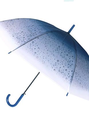Зонт матовый женский RST RST940 Капли дождя Blue трость 20шт