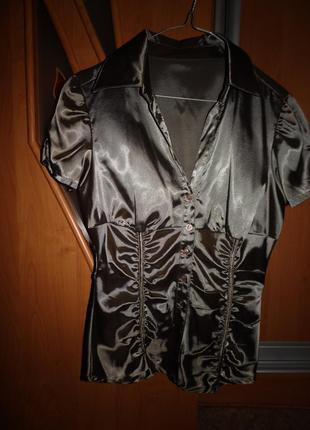 Атласная блузка размер 44-46