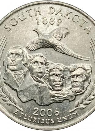 США ¼ доллара, 2006 Квотер штата Южная Дакота №1831