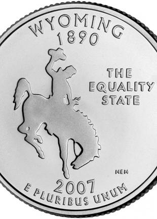 США ¼ доллара, 2007 Квотер штата Вайоминг №1820