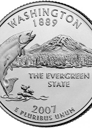 США ¼ доллара, 2007 Квотер штата Вашингтон №1834