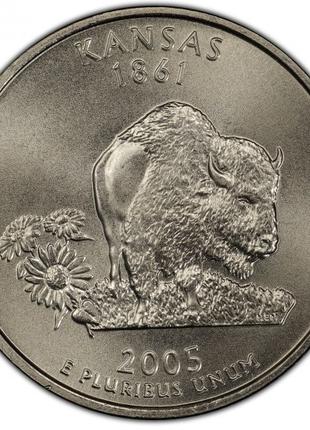 США ¼ доллара, 2005 Квотер штата Канзас №1838