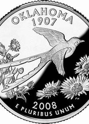 США ¼ доллара, 2008 Квотер штата Оклахома №1836