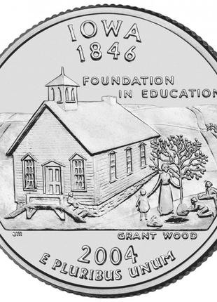 США ¼ доллара, 2004 Квотер штата Айова №1818