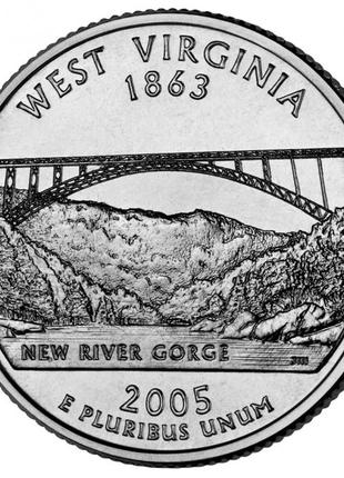 США ¼ доллара, 2005 Квотер штата Западная Вирджиния №1839
