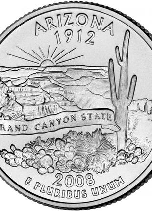 США ¼ доллара, 2008 Квотер штата Аризона №1827