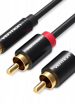 Кабель Vention 3.5mm Female to 2RCA Male Audio Cable 2M Black ...