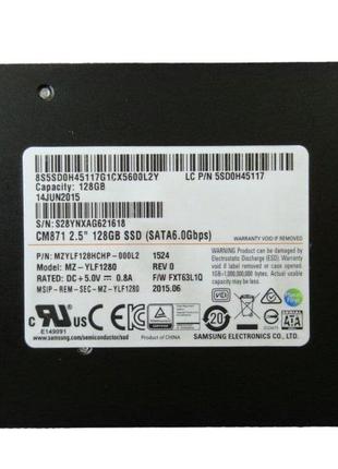 Samsung SSD CM871 128GB 2.5" SATA III OEM тонкий б/в