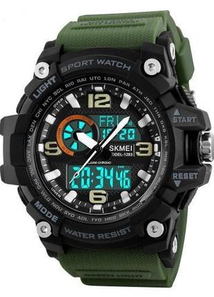 Часы наручные мужские с подсветкой 1283AG army green