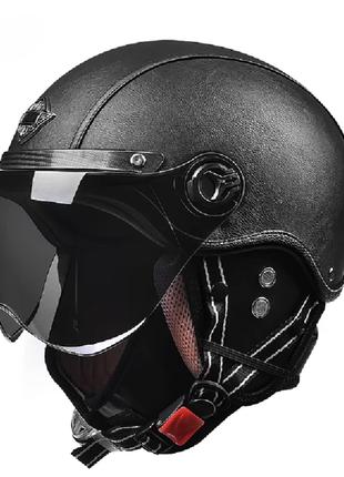 Мотоциклетный шлем в стиле ретро с козырьком. AD 1 55-62 см