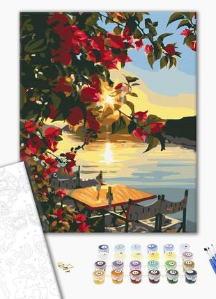 Картина по номерам "Закат солнца на причале", "BS33211", 40x50 см
