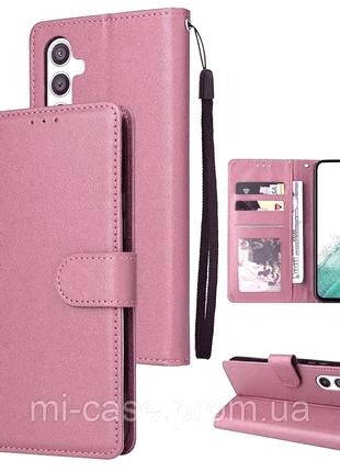 Чехол книжка для Samsung Galaxy A15 Розовый магнит шнурок