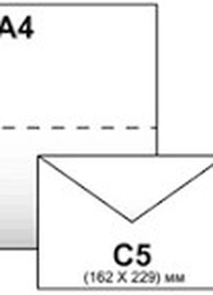 Конверт бумажный почтовый (формат С5) 162х229 мм
