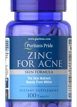 Zinc for Acne, 100 таблеток