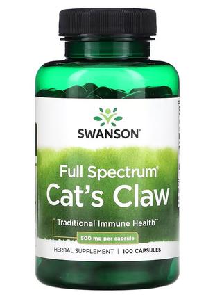 Cat's Claw 500 mg Full Spectrum, 100 капсул