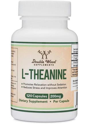 L-теанін Double Wood L-Theanine 200 mg, 120capsules