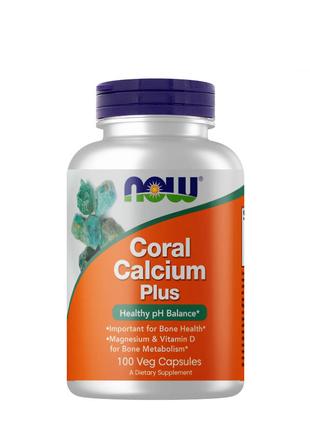 Коралловый кальций NOW Foods Coral Calcium Plus 100 Veg Capsules