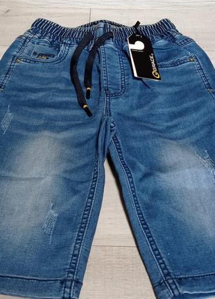 Дитячі шорти джинсові з потертостями для хлопчика підлітка Уго...