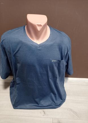 Мужская футболка батал ЕВС Турция 50-60 размеры синяя серая